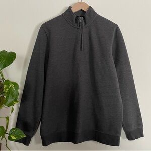 Croft & Barrow Men's Charcoal Gray 1/4 Zip Fleece Pullover Sweater Size M